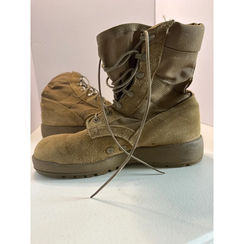 Vibram McRea Coyote Tan Suede Nylon Military Combat Tactical Boots Mens High Top